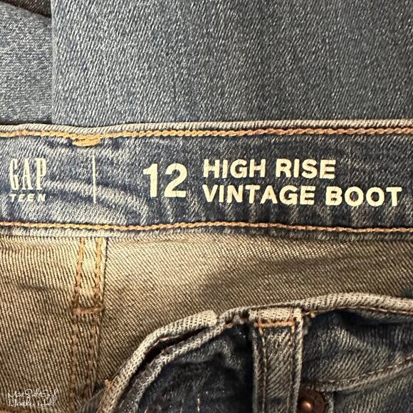 Gap Teen High-Rise Vintage Style Boot Jeans Size 12 - Picture 5 of 7
